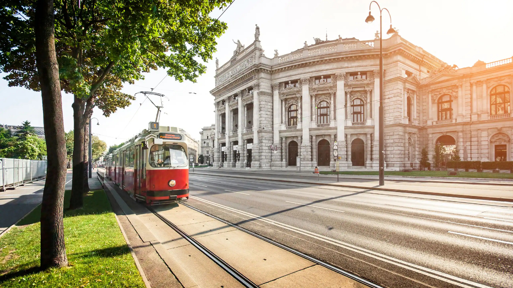 A tram passes the Burgtheater on Vienna’s Ringstraße